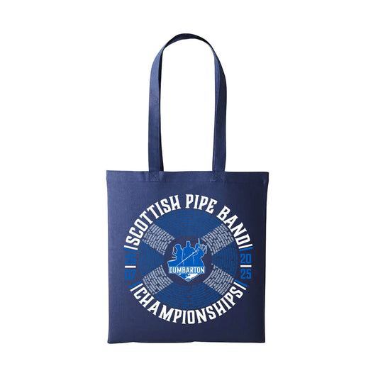 Scottish Pipe Band Championships Cotton Shopper with participating band names | Navy | RSPBA