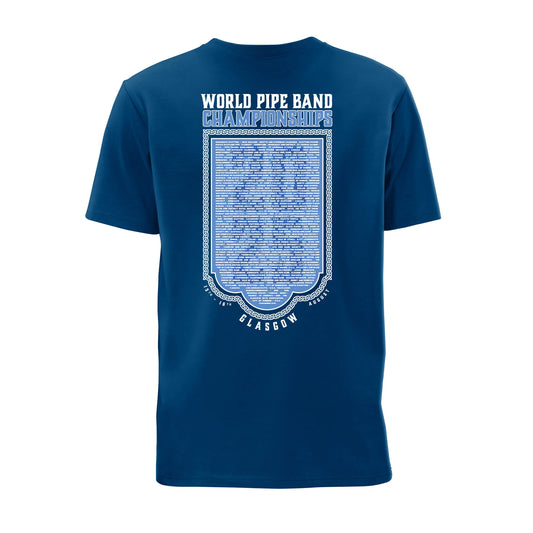 Back view of 2025 World Pipe Band Championships T-Shirt - RSPBA Store