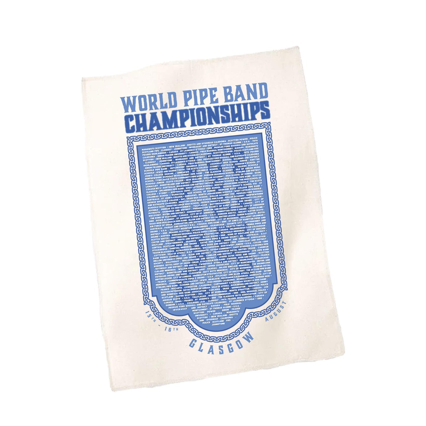 World Pipe Band Championships Tea Towel | White | RSPBA