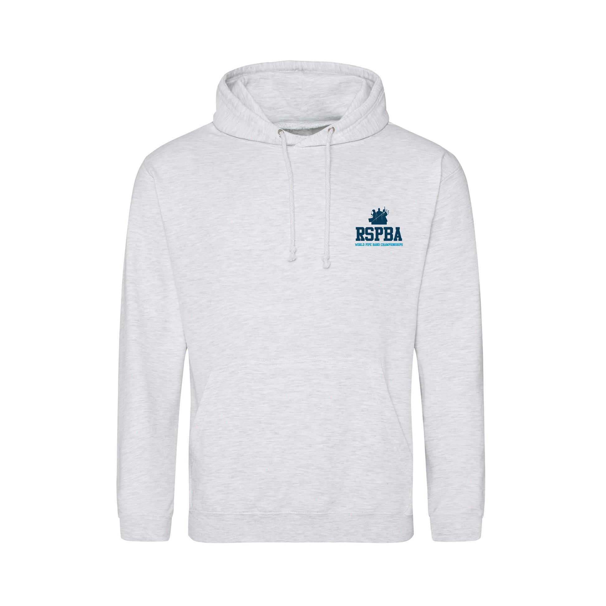 Front view of 2026 World Pipe Band Championships Hoodie with logo on left chest
